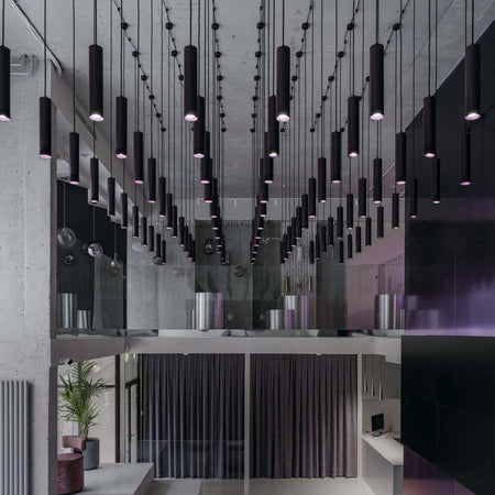 Lampadario-A-Sospensione-Moderno-Focus-Alluminio-Nero-1-Luce-Gu10-10W