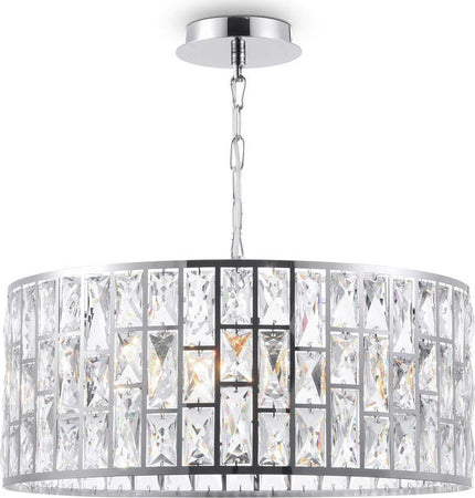 Lampadario-A-Sospensione-Moderno-Gelid-Metallo-Cromo-Cristallo-4-Luci-E27-60W