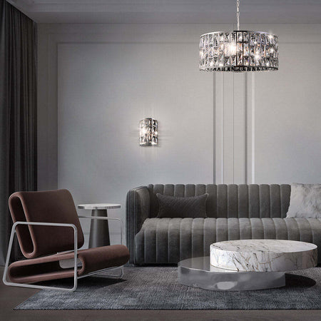 Lampadario-A-Sospensione-Moderno-Gelid-Metallo-Cromo-Cristallo-4-Luci-E27-60W