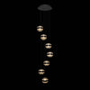 Lampadario-A-Sospensione-Moderno-Geo-7-Luci-Acrilico-Pulegoso-Nero-Opaco-Led-35W