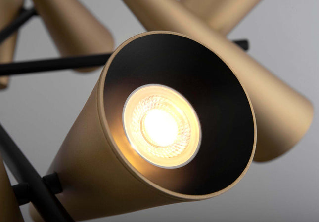 Lampadario-A-Sospensione-Moderno-Giro-Metallo-Ottone-Alluminio-10-Luci-Gu10-50W