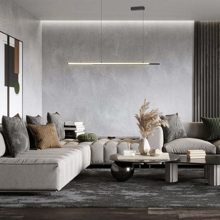 Lampadario-A-Sospensione-Moderno-Halo-Alluminio-Nero-2-Luci-Led-48W