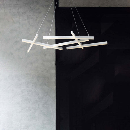 Lampadario-A-Sospensione-Moderno-Line-Alluminio-Bianco-6-Luci-Led-79W