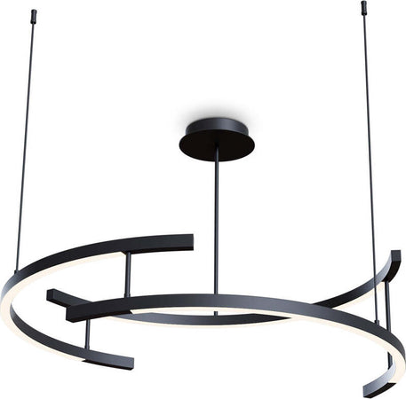 Lampadario-A-Sospensione-Moderno-Line-Alluminio-Nero-3-Luci-Led-52W