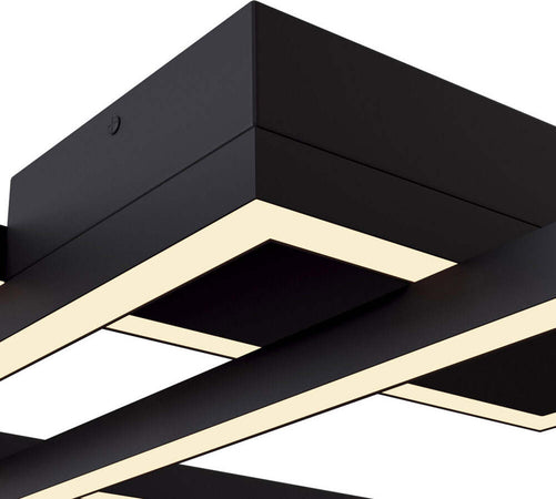 Lampadario-A-Sospensione-Moderno-Line-Metallo-Nero-Acrilico-3-Luci-Led-80W