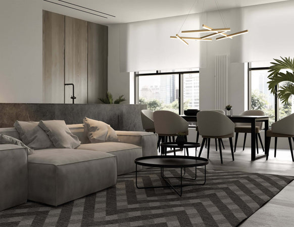 Lampadario-A-Sospensione-Moderno-Line-Metallo-Oro-Acrilico-6-Luci-Led-79W