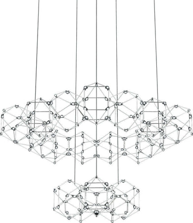 Lampadario-A-Sospensione-Moderno-Lucciola-Metallo-Acciaio-Inox-Led-20-Esagoni