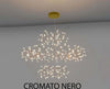 Lampadario-A-Sospensione-Moderno-Lucciola-Metallo-Cromato-Nero-Led-25-Esagoni