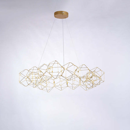 Lampadario-A-Sospensione-Moderno-Lucciola-Metallo-Oro-Led-72W-15-Esagoni