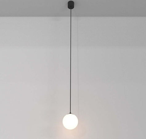 Lampadario-A-Sospensione-Moderno-Luna-Alluminio-Nero-Luce-Led-Integrato-5W-Calda