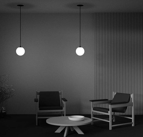 Lampadario-A-Sospensione-Moderno-Luna-Alluminio-Nero-Luce-Led-Integrato-5W-Ip20