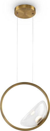 Lampadario-A-Sospensione-Moderno-Lunare-Metallo-Ottone-Vetro-Luce-Led-5W