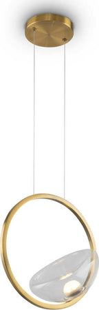 Lampadario-A-Sospensione-Moderno-Lunare-Metallo-Ottone-Vetro-Luce-Led-5W