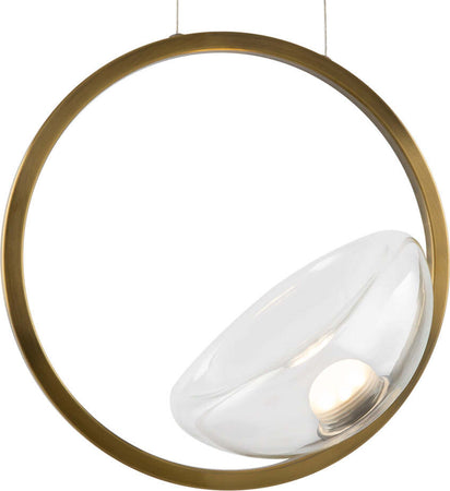 Lampadario-A-Sospensione-Moderno-Lunare-Metallo-Ottone-Vetro-Luce-Led-5W