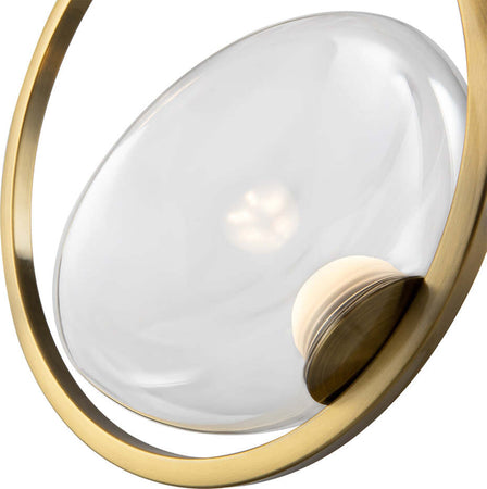 Lampadario-A-Sospensione-Moderno-Lunare-Metallo-Ottone-Vetro-Luce-Led-5W