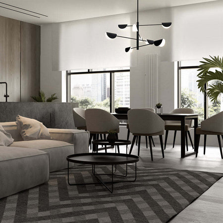 Lampadario-A-Sospensione-Moderno-Mollis-Metallo-Nero-Acrilico-8-Luci-G9-7W