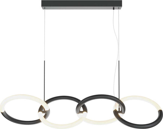 Lampadario-A-Sospensione-Moderno-Node-Metallo-Nero-4-Luci-Led-40W