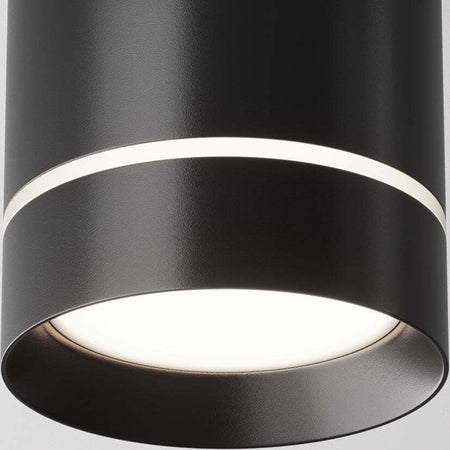 Lampadario-A-Sospensione-Moderno-Orlo-Alluminio-Nero-Luce-Led-Integrato-12W