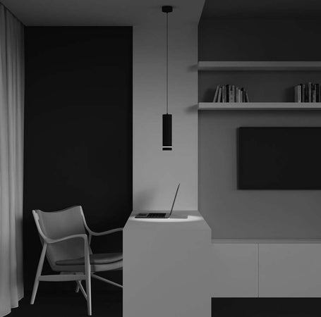 Lampadario-A-Sospensione-Moderno-Orlo-Alluminio-Nero-Luce-Led-Integrato-12W