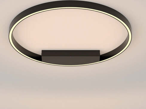 Lampadario-A-Sospensione-Moderno-Rim-Alluminio-Nero-1-Luce-Led-37W