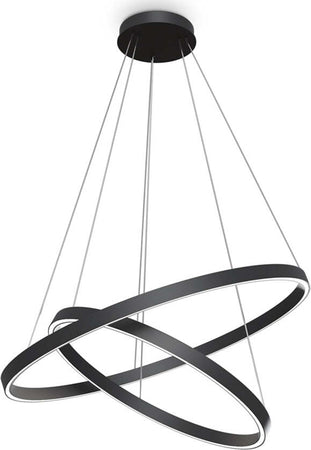 Lampadario-A-Sospensione-Moderno-Rim-Alluminio-Nero-2-Led-88W