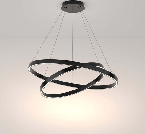 Lampadario-A-Sospensione-Moderno-Rim-Alluminio-Nero-2-Led-88W