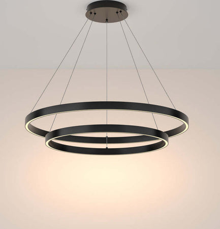 Lampadario-A-Sospensione-Moderno-Rim-Alluminio-Nero-2-Luci-Led-88W