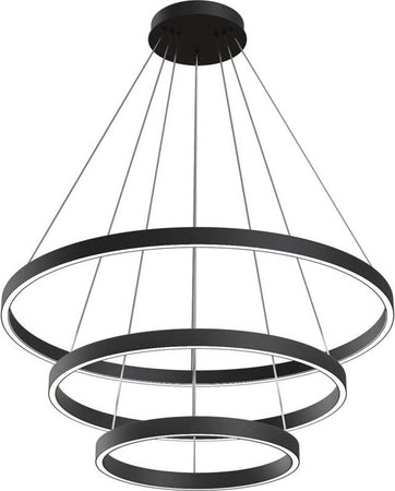 Lampadario-A-Sospensione-Moderno-Rim-Alluminio-Nero-3-Luci-Led-115W