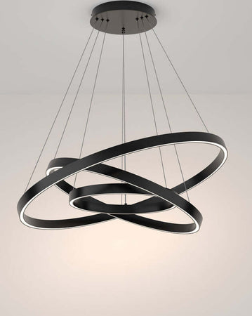 Lampadario-A-Sospensione-Moderno-Rim-Alluminio-Nero-3-Luci-Led-115W