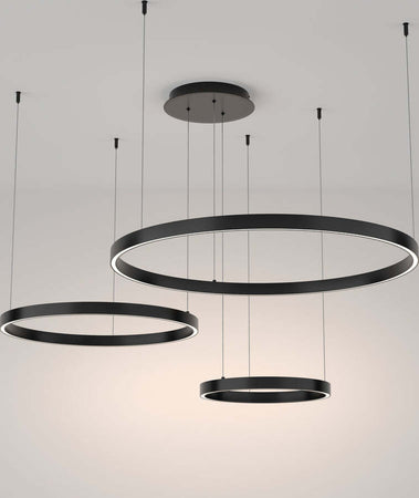 Lampadario-A-Sospensione-Moderno-Rim-Alluminio-Nero-3-Luci-Led-115W