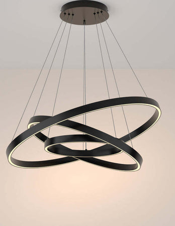 Lampadario-A-Sospensione-Moderno-Rim-Alluminio-Nero-Luce-Led-115W