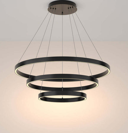 Lampadario-A-Sospensione-Moderno-Rim-Alluminio-Nero-Luce-Led-115W