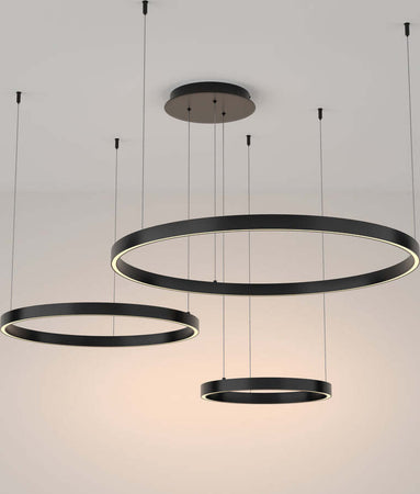 Lampadario-A-Sospensione-Moderno-Rim-Alluminio-Nero-Luce-Led-115W