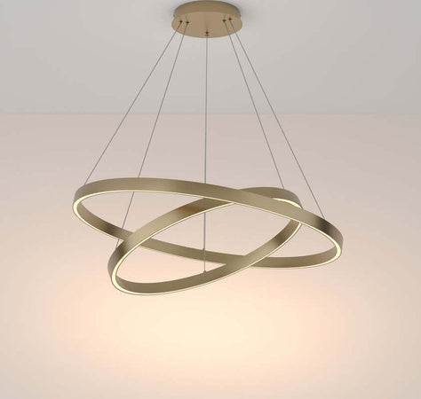 Lampadario-A-Sospensione-Moderno-Rim-Alluminio-Ottone-2-Luci-Led-88W