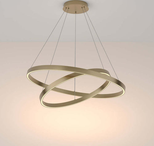 Lampadario-A-Sospensione-Moderno-Rim-Alluminio-Ottone-2-Luci-Led-88W