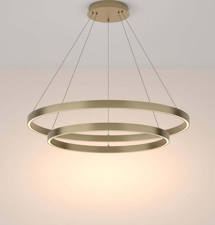 Lampadario-A-Sospensione-Moderno-Rim-Alluminio-Ottone-2-Luci-Led-88W