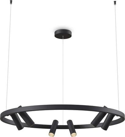 Lampadario-A-Sospensione-Moderno-Satellite-Metallo-Nero-Acrilico-6-Luci-Led-42W