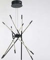 Lampadario-A-Sospensione-Moderno-Tubular-12-Luci-Metallo-Nero-Opaco-Led-60W