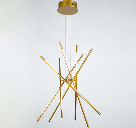 Lampadario-A-Sospensione-Moderno-Tubular-12-Luci-Metallo-Oro-Satinato-Led-60W