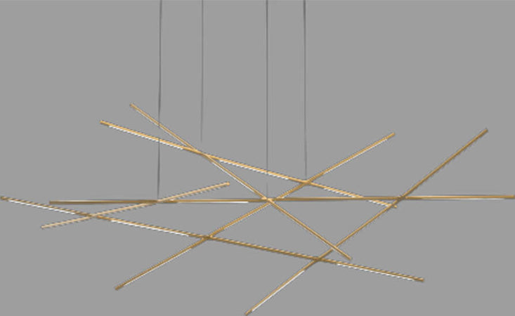 Lampadario-A-Sospensione-Moderno-Tubular-23-Luci-Metallo-Oro-Satinato-Led-92W