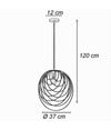 Lampadario A Sospensione Nero E27 Lampada Geometrica Da Soffitto Decorativa B86