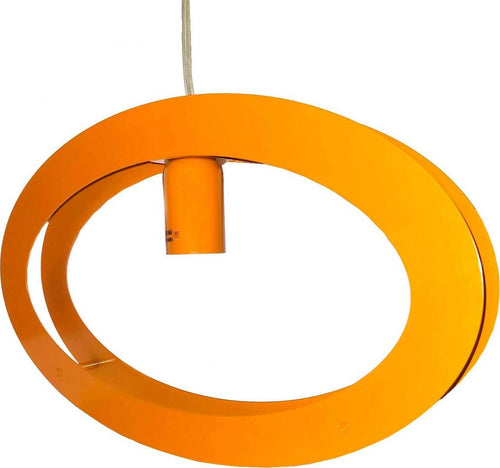 Lampadario a Sospensione Ovale Arancione in Metallo Smaltato Novecento 390 X H 240 Regolabile Illuminazione/Illuminazione per interni/Lampadari lampade a sospensione e plafoniere/Lampadari Ideart - Valdilana, Commerciovirtuoso.it