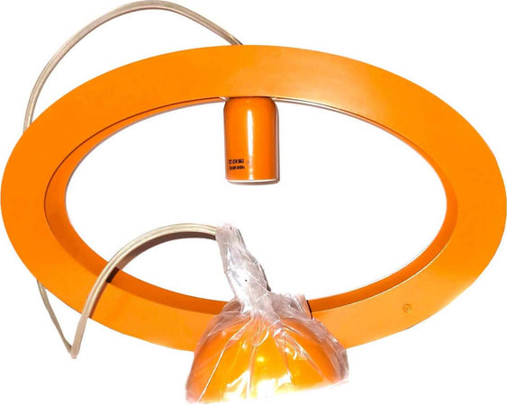 Lampadario a Sospensione Ovale Arancione in Metallo Smaltato Novecento 390 X H 240 Regolabile Illuminazione/Illuminazione per interni/Lampadari lampade a sospensione e plafoniere/Lampadari Ideart - Valdilana, Commerciovirtuoso.it