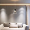 Lampadario-A-Sospensione-Paralume-In-Metallo-E-Vetro-Porta-Lampadina-E27-Moderno-Universo