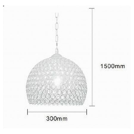 Lampadario A Sospensione Semi Sfera Argento Cupola Cristalli Incastrati E27 32965