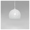 Lampadario A Sospensione Semi Sfera Argento Cupola Cristalli Incastrati E27 32965