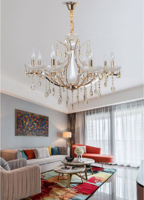 Lampadario A Sospensione Soffitto Classico 8 Bracci E14 Effetto Cristallo A60-8 Casa, arredamento e bricolage > Illuminazione da interno > Lampadari Trade Shop italia - Napoli, Commerciovirtuoso.it