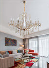 Lampadario-A-Sospensione-Soffitto-Classico-8-Bracci-E14-Effetto-Cristallo-A60-8