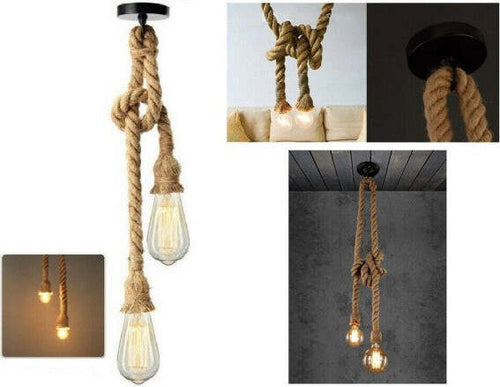 Lampadario-A-Sospensione-Soffitto-Corda-Doppia-E27-Portalampada-Pendente-Vintage