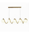 Lampadario A Sospensione Soffitto Twister Con 5 Sfere Vetro Lampada Bronzo G9 B96
